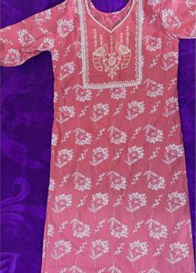 Elegant Pink Floral Kurta Set