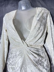 Velvet Plunge Neck Bodysuit