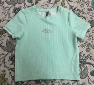 Mint Green Waffle Knit T-Shirt