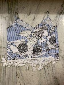 Boho Floral Print Crop Top