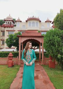 elegant green Pakistani dress