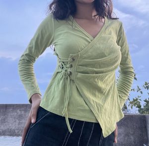 Olive Green Colour Y2K Top 💗