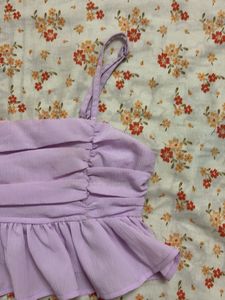 Cute Lilac Ruched Crop Top