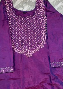 Elegant Purple Kurta Set with Embroidery