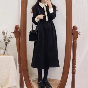 Classic Black &amp; White Collared Midi Dress