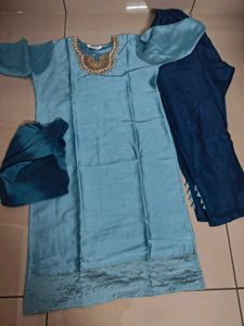 Elegant Blue Kurta Set with Dupatta