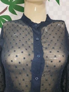(1062)Vintage Black Button-Down Dress