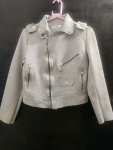 Sage green faux Suede Jacket