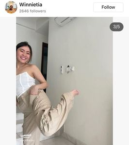 Beige Cargo Pants with White Crop Top
