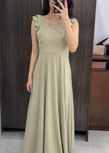 Flowy Ruffle Sleeve Maxi Dress