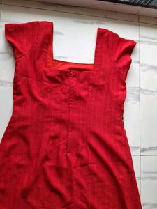 Vintage Red Embroidered Dress