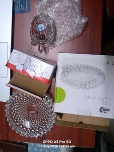 Crystal Glass Turtle set showpiece
