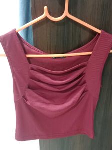 Burgundy Ruched Tank Top