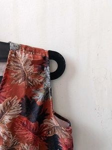 Vintage Leaf Print Vest