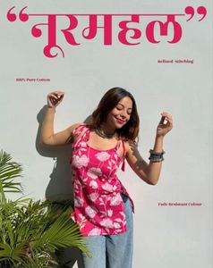 Pink Floral Cotton Kurti