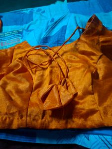 Orange Silk Blouse with Embellishments