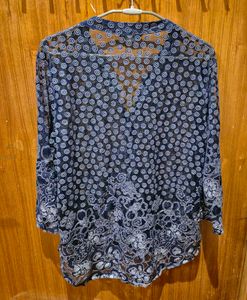 Net Blue Sheer Shirt with Matching Inner