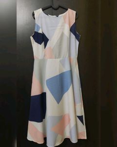 🎀🌸Romwe_Geometric A-Line Midi Dress🌸🎀