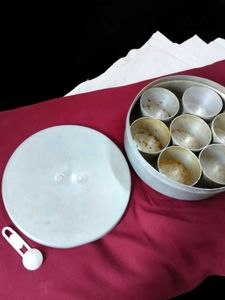 Rare Vintage Pure Aluminium Spice Box Masala Dabba