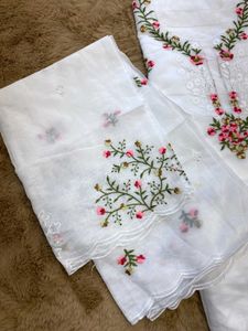 5 PCS COMBO White Embroidered Kurta Set