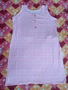 Chic Pink Chevron Kurta
