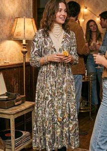Boho Paisley Print Maxi Dress