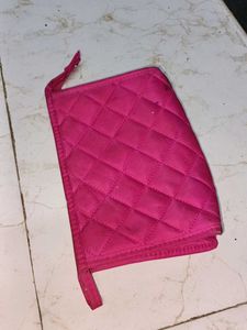 Chic Quilted Pink Clutch Bag