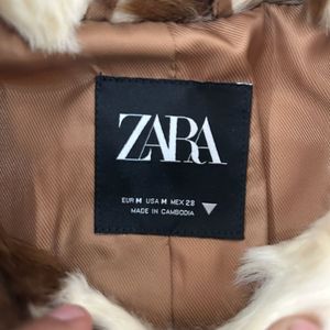 Zara animal print Faux Fur Jacket