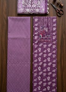 Purple Bandhani Print Dress Material