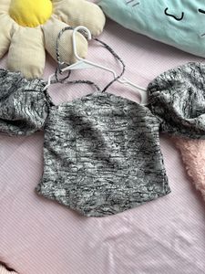 Textured Puff Sleeve Top