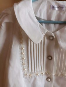 White Cropped Blouse