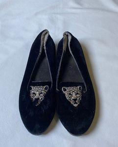 Black Velvet Slippers