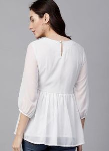 White Embroidered Top