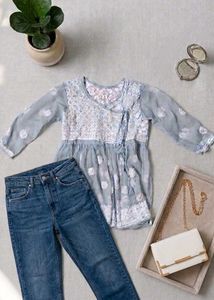 Chikankari Floral Short kurti/Top