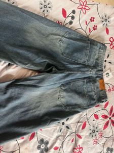 Vintage Blue Mid Rise Wide Leg Jeans