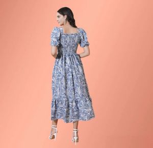 Floral Smocked Midi Dress