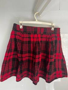 Red Plaid Mini Skirt
