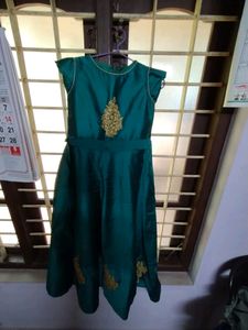Green Ethnic Wear Gown festive