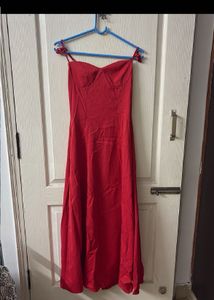 Ralph Lauren Dupe- Red A-Line Midi Dress