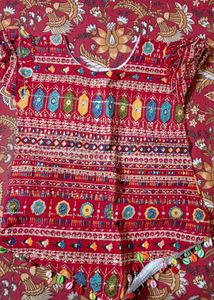 Boho Red Ethnic Print girl suit