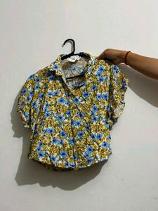 Vintage Floral Print Blouse