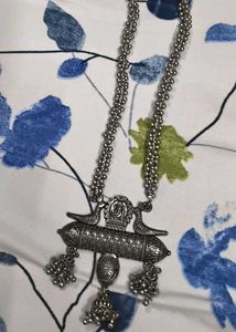 Vintage Oxidized Silver Peacock Necklace