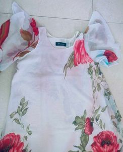 Floral Print Sheer Gown