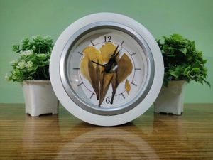 Handmade Aesthetic White Floral Clock