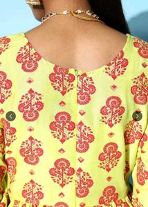 Yellow Printed Kurta