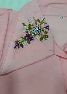 Elegant Pink Embroidered Kurta set