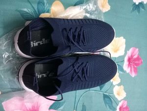 Navy Blue Knit Sneakers