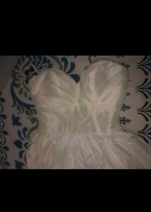 Elegant White Strapless Ballgown