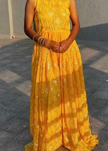 Elegant Yellow Ethnic Gown