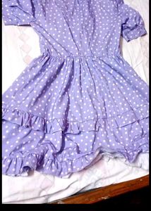Purple Polka Dot Skater Dress